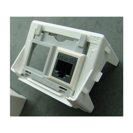 Legrand 2x rj45 data keystone socket grey frame 3m white