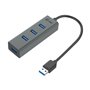 I-Tec USB 3.0 Metal Passive HUB USB-Hubs - USB 3.2 - 4 - Grau