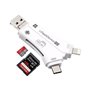 CoreParts Memory card reader - Lightning/USB 2.0/USB-C/micro USB