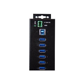 StarTech.com 10-Port Industrial USB 3.0 Hub with External Power Adapter - hub - 10 ports USB-Hubs - USB 3.2 - 10 - Schwarz