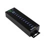 StarTech.com 10-Port Industrial USB 3.0 Hub with External Power Adapter - hub - 10 ports USB-Hubs - USB 3.2 - 10 - Schwarz