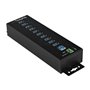 StarTech.com 10-Port Industrial USB 3.0 Hub with External Power Adapter - hub - 10 ports USB-Hubs - USB 3.2 - 10 - Schwarz