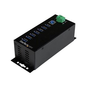 StarTech.com 7-Port Industrial USB 3.0 Hub with External Power Adapter - hub - 7 ports USB-Hubs - USB 3.2 - 7 - Schwarz