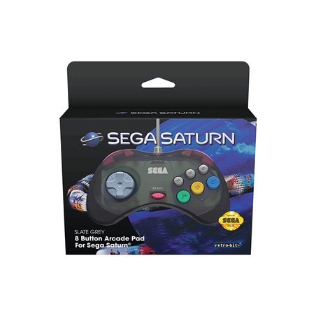 Retro-Bit SEGA Saturn Pad - Grey - Wired Controller - Sega Saturn
