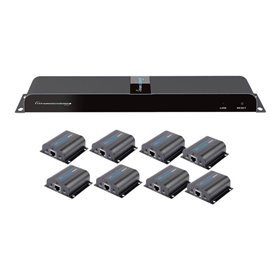 IC INTRACOM techly HDMI 1x8 Extender Splitter over CAT6/6a/7 50m with IR pass-back