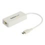 StarTech.com USB 3.1 USB-C Ethernet Adapter with Extra USB Port - White - network adapter