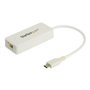 StarTech.com USB 3.1 USB-C Ethernet Adapter with Extra USB Port - White - network adapter
