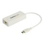 StarTech.com USB 3.1 USB-C Ethernet Adapter with Extra USB Port - White - network adapter