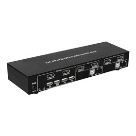 IC INTRACOM techly 2-Port DisplayPort1.2 Dual-Monitor KVM Switch