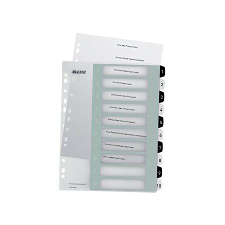 Leitz WOW PC-beschriftbares Register, PP, extrabreit