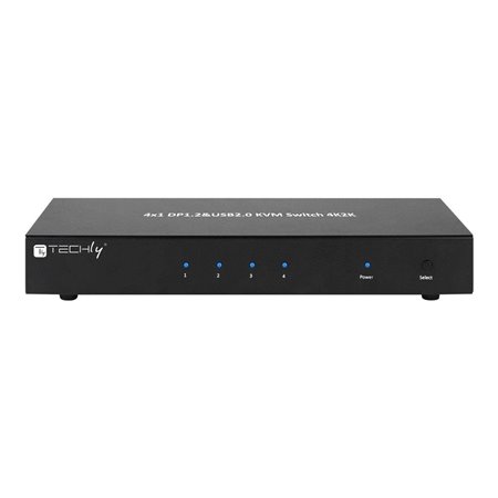 IC INTRACOM techly 4 Port DisplayPort 1.2 KVM Switch with Hub and audio