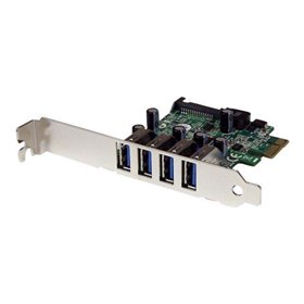 StarTech.com 4 Port PCI Express PCIe SuperSpeed USB 3.0 Kontroller Card Adapter mit SATA Strom