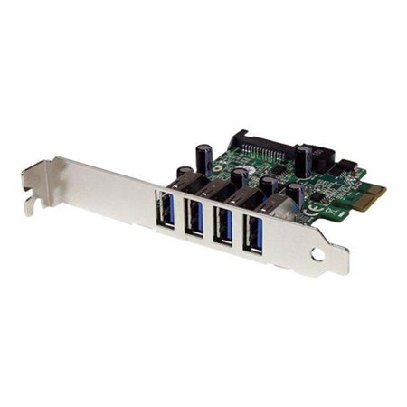 StarTech.com 4 Port PCI Express PCIe SuperSpeed USB 3.0 Kontroller Card Adapter mit SATA Strom