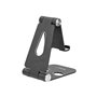 StarTech.com Phone and Tablet Stand - Foldable - Multi Angle - Aluminum - Black - Adjustable Smartphone / Tablet Stand - desktop