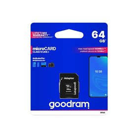 GOODRAM M1AA microSD 64GB CL10 UHS I + adapter