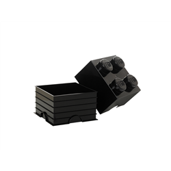 LEGO Aufbewahrungsstein, 4 Noppen, schwarz