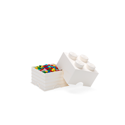 LEGO Aufbewahrungsstein, 4 Noppen, weiß