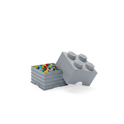 LEGO Aufbewahrungsstein, 4 Noppen, grau