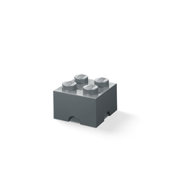 LEGO Aufbewahrungsstein, 4 Noppen, dunkel grau