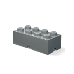 LEGO Aufbewahrungsstein, 8 Noppen, dunkel grau