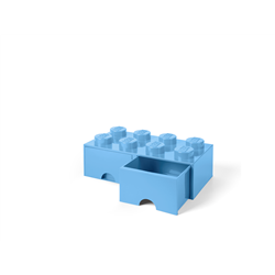 LEGO Schublade 8 Noppen, 2 Schubladen, hell blau