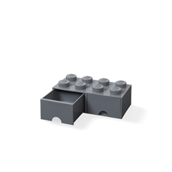 LEGO Schublade 8 Noppen, 2 Schubladen, dunkel grau