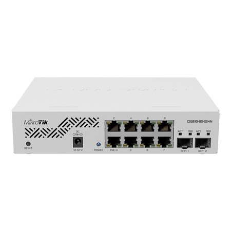 MikroTik CSS610-8G-2S+IN Cloud Smart 10-Port Switch (8x 1G RJ45 / 2x 10G SFP+)