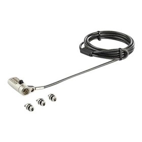 StarTech.com 6' (2m) 3-in-1 Universal Laptop Cable Lock - 4-Digit Combination Security Lock for K-Slot Nano & Wedge Slot Desktop