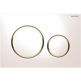 Geberit actuator plate sigma20 for dual flush white gold whi
