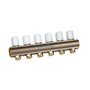 Pettinaroli Linear manifold 1x3/4/18 with thermostatic option or electrical control for return pipes compression ends without fi