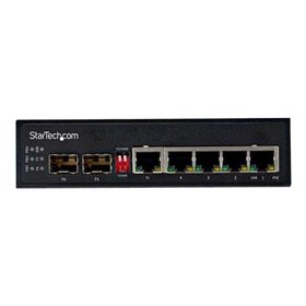 StarTech.com Industrial 5 Port Gigabit Ethernet Switch 5 PoE RJ45 +2 SFP Slots 30W PoE+ 48VDC 10/100/1000 Power Over Ethernet LA