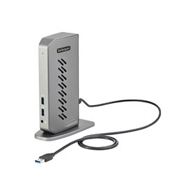 StarTech.com USB-C USB-A Dock - Hybrid Universal USB 3.0 Laptop Docking Station - Dual Monitor 4K 60Hz HDMI/DisplayPort - 6xUSB 