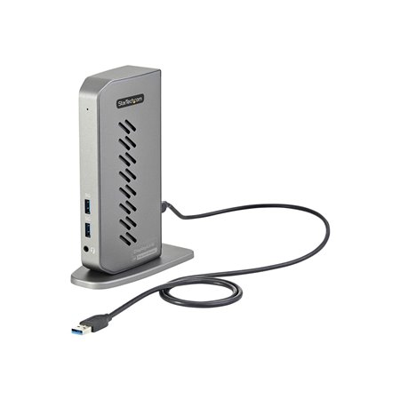 StarTech.com USB-C USB-A Dock - Hybrid Universal USB 3.0 Laptop Docking Station - Dual Monitor 4K 60Hz HDMI/DisplayPort - 6xUSB 
