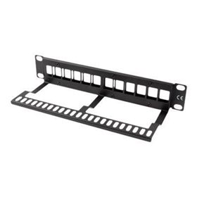 Lanberg PPKS-9112-B Patch Panel Blank 12-Port 1U with Organizer for Keystone Modules Black