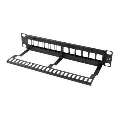 Lanberg PPKS-9112-B Patch Panel Blank 12-Port 1U with Organizer for Keystone Modules Black