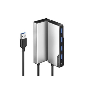 ALOGIC USB-A Fusion SWIFT 4-port Hub - Space Grey USB-Hubs - USB 3.2 - 4 - Grau