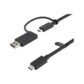 StarTech.com  USB C Cable USB-A Adapter Dongle Hybrid 2-in-1 USB C Cable 1m