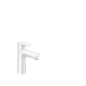 Hansgrohe talis e single lever basin mixer 110 with pop-up waste set matt white