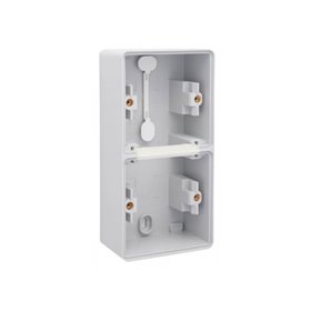 Niko-Servodan Splashproof double vertical surface-mounting box with two single flexible inputs for flush-mounting two functions 
