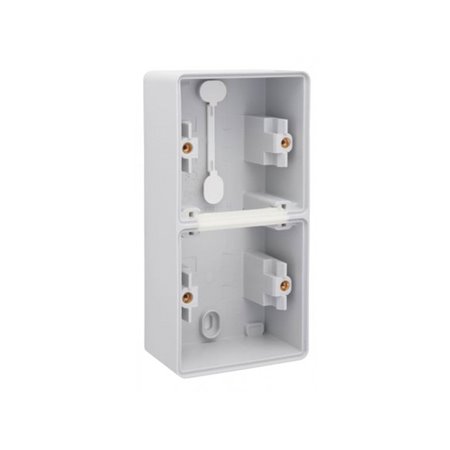 Niko-Servodan Splashproof double vertical surface-mounting box with two single flexible inputs for flush-mounting two functions 