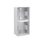 Niko-Servodan Splashproof double vertical surface-mounting box with two single flexible inputs for flush-mounting two functions 