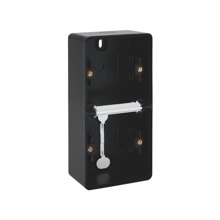 Niko-Servodan Splashproof double vertical surface-mounting box with two single flexible inputs for mounting two functions black