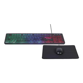 Gembird KBS-UML-01 - keyboard mouse and mouse pad set - US - Tastatur, Maus und Mousepad-Set - Englisch - US - Schwarz