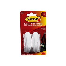 3M Command Designer Hooks Medium 2-Pack