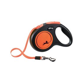 Flexi New NEON leash M 5M 25KG black/neon orange