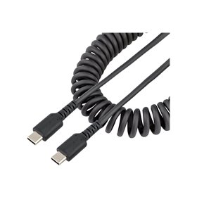 StarTech.com 3ft (1m) USB C Charging Cable Coiled Heavy Duty Fast Charge & Sync USB-C Cable USB 2.0 Type-C Cable Rugged Aramid F