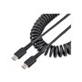StarTech.com 3ft (1m) USB C Charging Cable Coiled Heavy Duty Fast Charge & Sync USB-C Cable USB 2.0 Type-C Cable Rugged Aramid F
