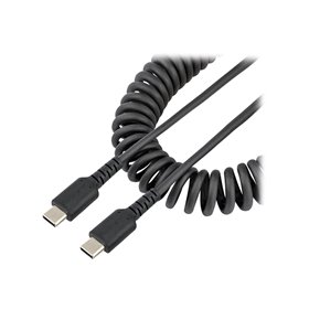 StarTech.com 20in (50cm) USB C Charging Cable Coiled Heavy Duty Fast Charge & Sync USB-C Cable USB 2.0 Type-C Cable Rugged Arami