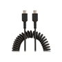 StarTech.com 20in (50cm) USB C Charging Cable Coiled Heavy Duty Fast Charge & Sync USB-C Cable USB 2.0 Type-C Cable Rugged Arami