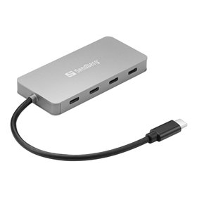 Sandberg USB-C to 4 x USB-C Hub USB-Hubs - USB 3.1 - 4 - Grau